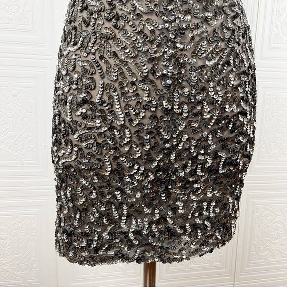 Alice & Olivia Strapless Sequin Mesh Mini Dress 2 - Picture 8 of 10